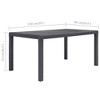 vidaXL Patio Table, Brown 59"x35.4"x28.3" Plastic Rattan Look - 2 of 4