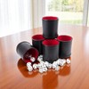 Slickblue 5 Dice Cups with Matching Dice – Black Exterior, Red or Multicolor Velvet for Board Game Nights, 16mm Dice - 3 of 3