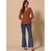 INSPIRE CHIC Women's Long Sleeve Scoop Neck Casual Peplum Shirt - 3 of 4