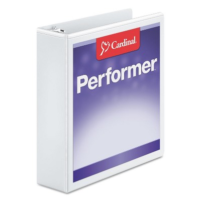 Cardinal Performer ClearVue Slant-D Ring Binder 2" Cap 11 x 8 1/2 White 17500