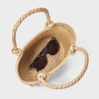 Universal Thread Straw Embellished Mini Tote Bag - Universal Thread™ Natural — фото 4