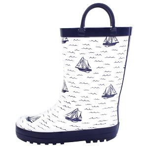 Hudson Baby Infant Boy Rain Boots, Sailboat - 1 of 4