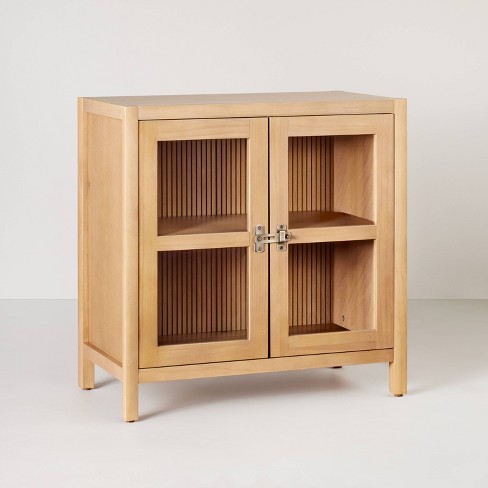 Storage Cabinet with Two Drawers and Four Classic Rattan Baskets