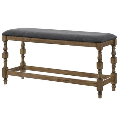 Bringe Upholstered Counter Height Bench Antique Oak - HOMES: Inside + Out