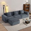 Whisen Modular Sofa Bed - Oversized, Convertible, Soft Corduroy Cloud Velvet Fabric, Two Person Combination - 3 of 4