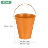 Unique Bargains Galvanized Orange Decorative Rustic Metal Bucket 4.7 x 5.1 Inch 6 Pcs - 2 of 4