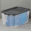 Sterilite 76 Quart Clear Plastic Modular Stacker Storage Bin Tote Container with Latching Lid, Clear Base, and Textured Surface, Flat Grey (6 Pack) - image 4 of 4