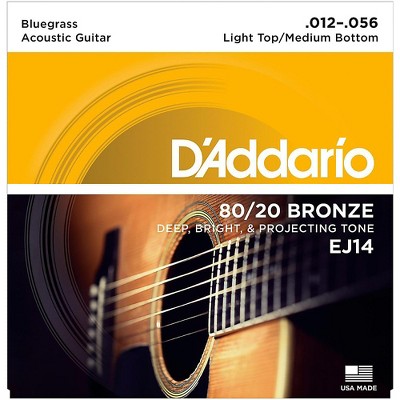 D'Addario EJ14 80/20 Bronze Bluegrass Medium Light Acoustic Guitar Strings