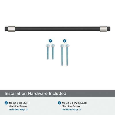 Matte Black and Satin Nickel 7-9/16" Bar Pull