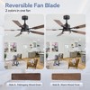 Airsurfer 52" Matte Black Ceiling Fan with Color-Changing Light,  with Dual-Tone Wood Blades, 5-Blade, Remote Included - 2 of 4