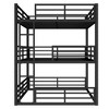 Kumasinova Metal Triple Bunk Bed, Heavy-Duty Steel Bed Frame with Full-Length Guardrails, Noise-Reducing Design for Shared Kids' Rooms/Guest Spaces - 3 of 4