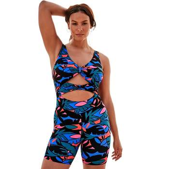 Swimsuits for All Women's Plus Size Double Knot Front Body Suit