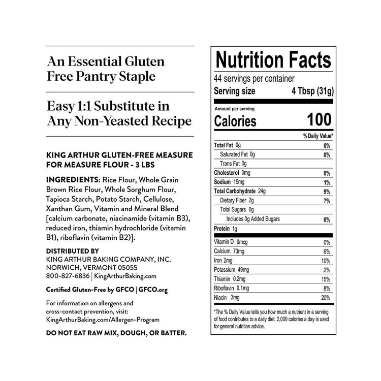 King Arthur Gluten Free Measure for Measure Flour - 48oz, 4 of 6