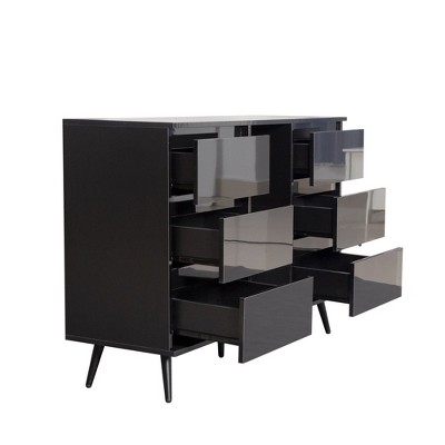 Sideboard Buffet Cabinet High Gloss Storage Cabinet With LED Light Modern Kitchen Cupboard For Living Room Dinning Room
