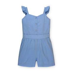 Hope & Henry Girls' Flutter Button Front Romper, Infant - 1 of 4