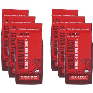 Laird Superfood Coffee Whole Bean Medium Roast - Case of 6 - 12 oz - 1 of 2