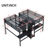 NicBex Twin Over Twin Metal Loft Bed with Double Desks,Wardrobe&Charging Station,Space-Saving&Noise Reduced Double Loft Bed for 2,350lbs Max - 3 of 4
