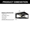 DORESshop 2-Light Black Farmhouse Caged Square Flush Mount Industrial Vintage Ceiling Lighting - 4 of 4