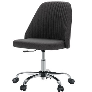 SEVOBAL Task and Office Chairs Fabric Armless Office Chair, Adjustable Height Swivel Desk Chair with Wheels for Workspace, Black, 20.4"*22.8"*29.3" - 1 of 4