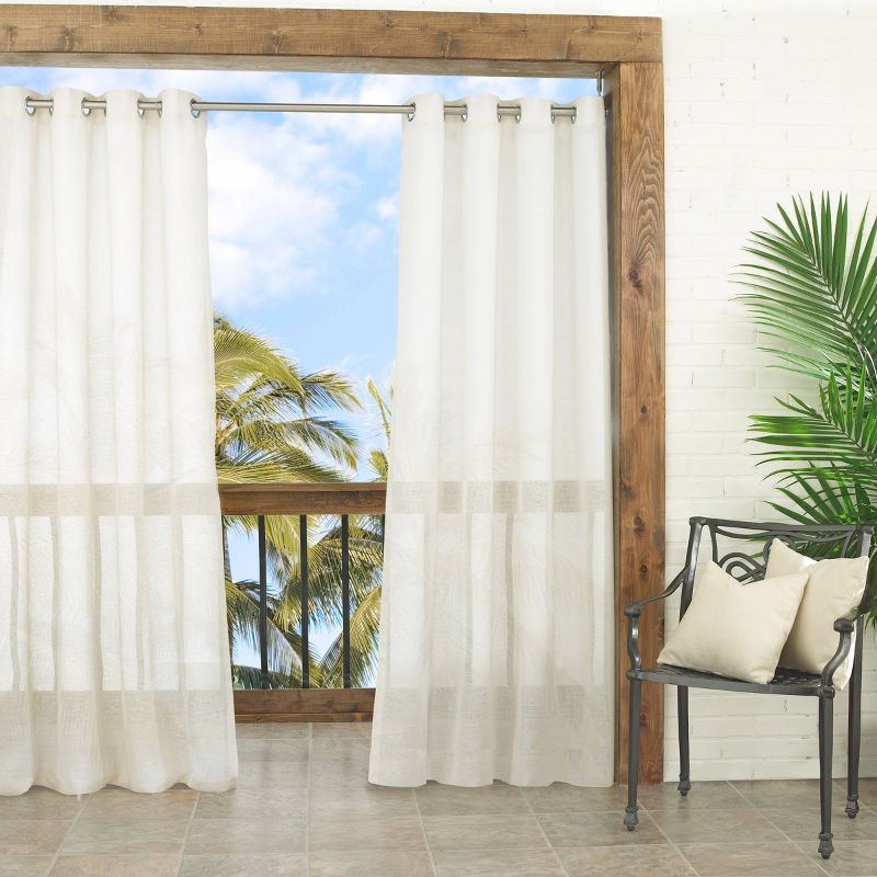 1pc 52&#34;x95&#34; Sheer Resort Curtain Panel Off White - Waverly Sun N Shade, 1 of 5