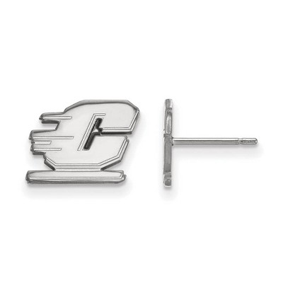 Black Bow Jewelry 14k White Gold Central Michigan Chippewas NCAA Post Earrings