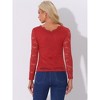 INSPIRE CHIC Women's Floral Embroidery Sheer Long Sleeves Lace Blouse - 4 of 4