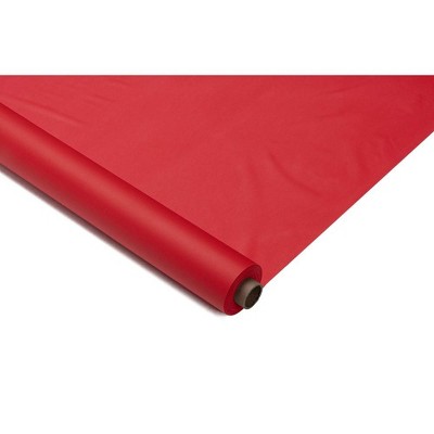 Crown 40 In. X 300 Ft. Plastic Disposable Tablecloth Roll - Red : Target