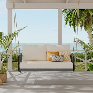 YOOCOZZ Patio 2 seat Woven Rope Swing with Soft Cushions - 1 of 4