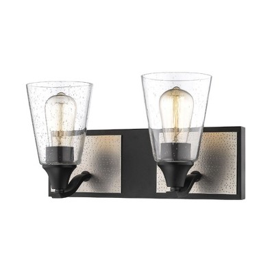 Millennium Lighting 2 - Light Vanity in  Matte Black/Brushed Pewter