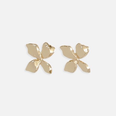 Sanctuary Project Statement Flower Stud Earrings Gold