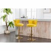 Grungis Velvet Swivel Bar Stools with Footrest Set of 2,Counter Stools with Tufted Back and Adjustable Height,Kitchen Chair for Kitchen Island - 2 of 4