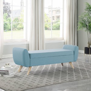 HomePop Modern Boucle Storage Bench with Wood Legs - 1 of 4