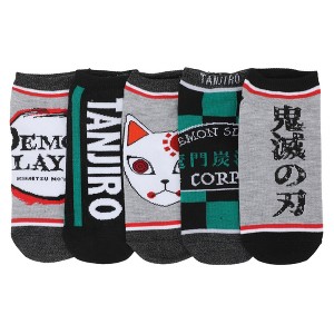Demon Slayer Mixed Icons Knit 5-Pack Women's Ankle Socks - 1 of 4