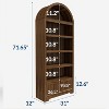 71" Tall Arched Storage Cabinet, 6 Tiers Arch Wooden Pantry Cabinet with Drawer, Adjustable Shelves, Open Display Shelves - 2 of 4