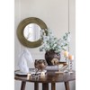 Dexmalle Round Gold And Black Wooden Accent Mirror With Woven Texture - 3 of 4