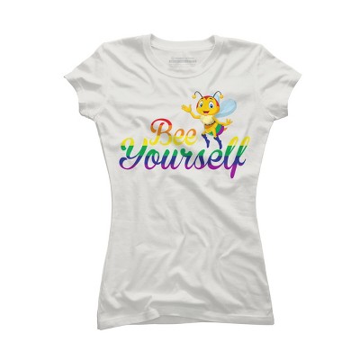 Adult Design By Humans Bee Yourself Rainbow Pride By AmusingDesignCo T-Shirt