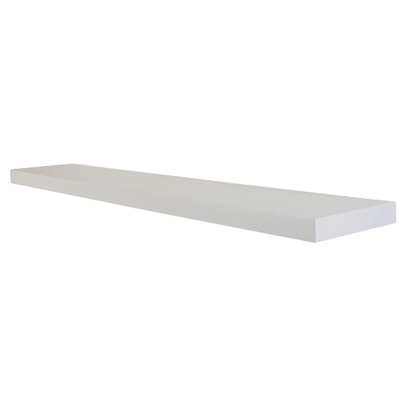 60&#34; Slim Low Profile Floating Wall Shelf White - Inplace, 1 of 5