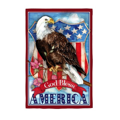 God Bless America Eagle Garden Suede Flag