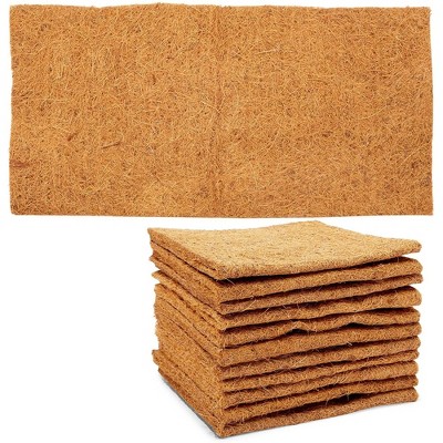 Farmlyn Creek 12 Pack Coco Fiber Liner Sheets Replacement for Planters, Substrate Mats for Small Pets, 10 x 20 inch