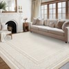Modern Solid Area Rug Washable Living Room Rugs with Non Slip Backing Bordered Throw Carpet Foldable Neutral Floor Rugs - 3 of 4