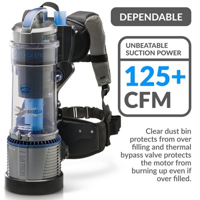 Prolux 2.0 Lightweight Gray Bagless Backpack Vacuum with HEPA Filter