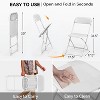 VINGLI Plastic Folding Chair, Indoor Outdoor Portable Stackable Commercial Seat for Events, Office, Parties and Camping, Set of 10, White - 3 of 4