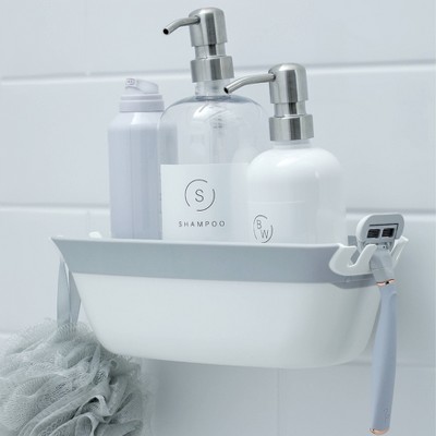 On the Dot Suction Shower Basket Caddy Gray - Slipx Solutions