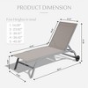 PAGED Outdoor Lounge Chair with Wheels and Side Table 5 Adjustable Position Patio Chair for Outside, Pool, Beach - 4 of 4