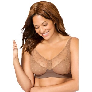 Catherines  Jacquard Polka Dot Wire Free Bra - 1 of 3