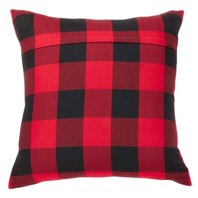 Red and Black Buffalo Plaid Decorative Pillow Cover