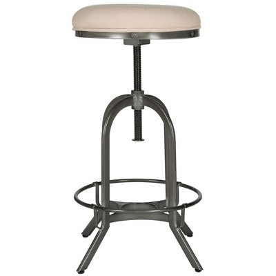 34" Wildomar Adjustable Barstool Beige - Safavieh