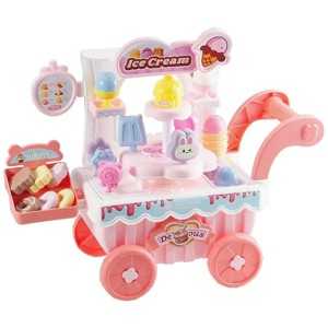 Ice Cream Cart for Kids Pretend Play Ice Cream Shop for Kids Aged 3+ Pink - 1 of 4