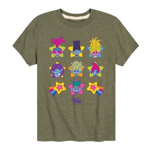 Boys' - Trolls - Tiny Star Grid Branch and Friends Short Sleeve Graphic T-Shirt - 1 of 4