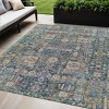 Green Navy Blue And Ivory Oriental Washable Indoor Outdoor Area Rug - 2 of 4